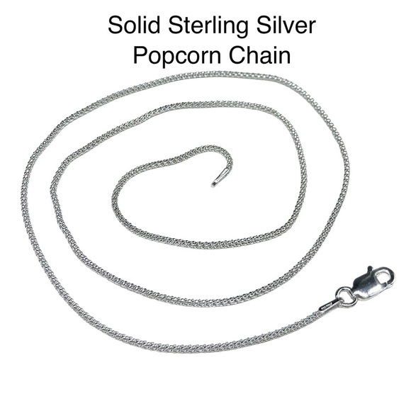 Jewelry - 18” Popcorn Chain 925 Solid Sterling Silver Italy